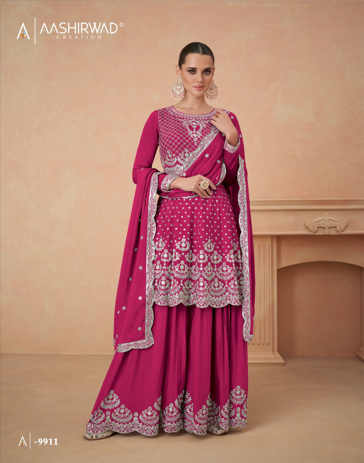 Aahana Gold By Aashirwad Gulkand Chinon Silk Wedding Salwar Suits Wholesale Market In Surat
